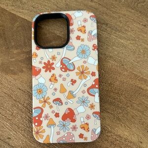 Mushroom Floral Pattern Phone Case - Red, Orange, Cream